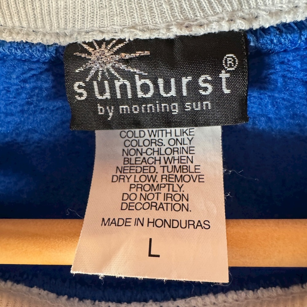 Vintage Morning Sun Snowflake Rhinestone Winter Sweatshirt Blue L Womens - Picture 3 of 7